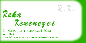 reka kemenczei business card