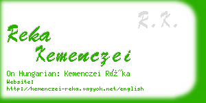 reka kemenczei business card
